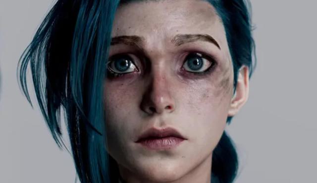 close up of jinx character from arcane video game using zbrush, maya, substance, marvelous designer and arnold